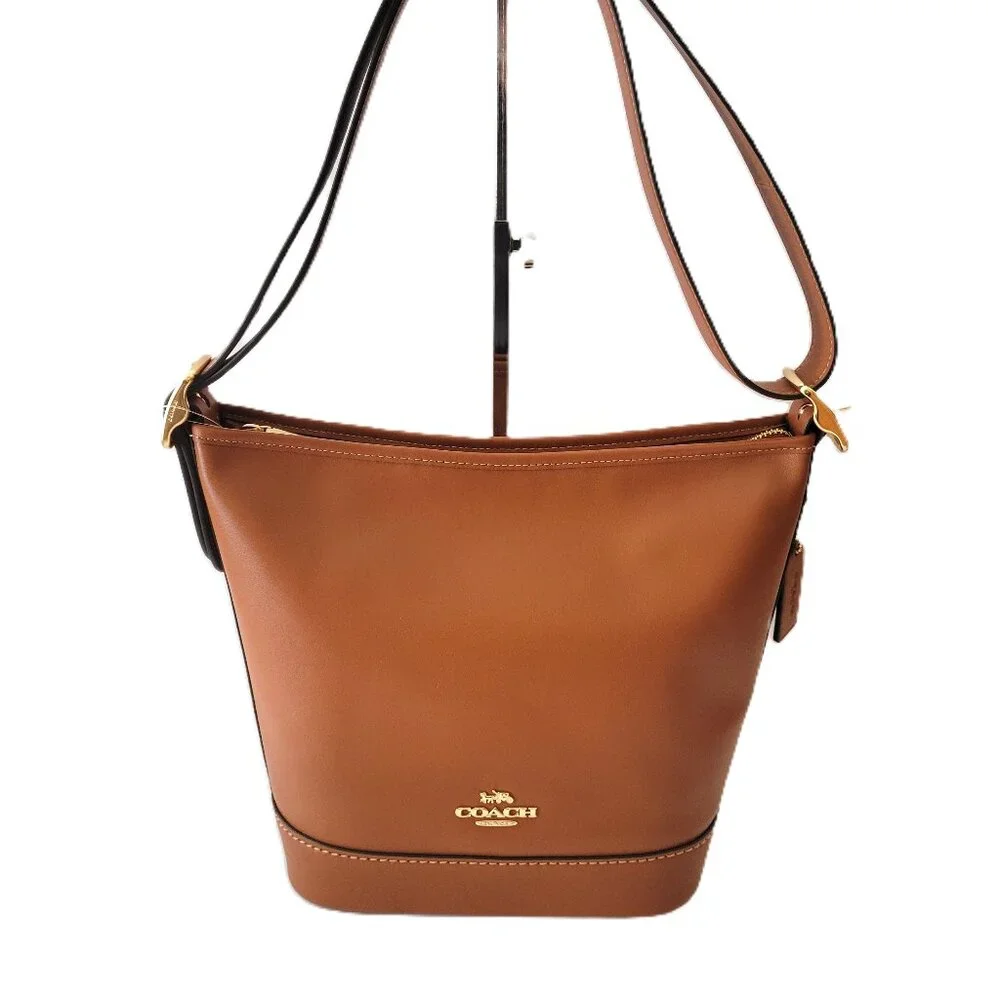 Coach CBH19 Smooth Grain Jude Duffle Bag Shoulder Handbag Tan - Picture 1 of 7